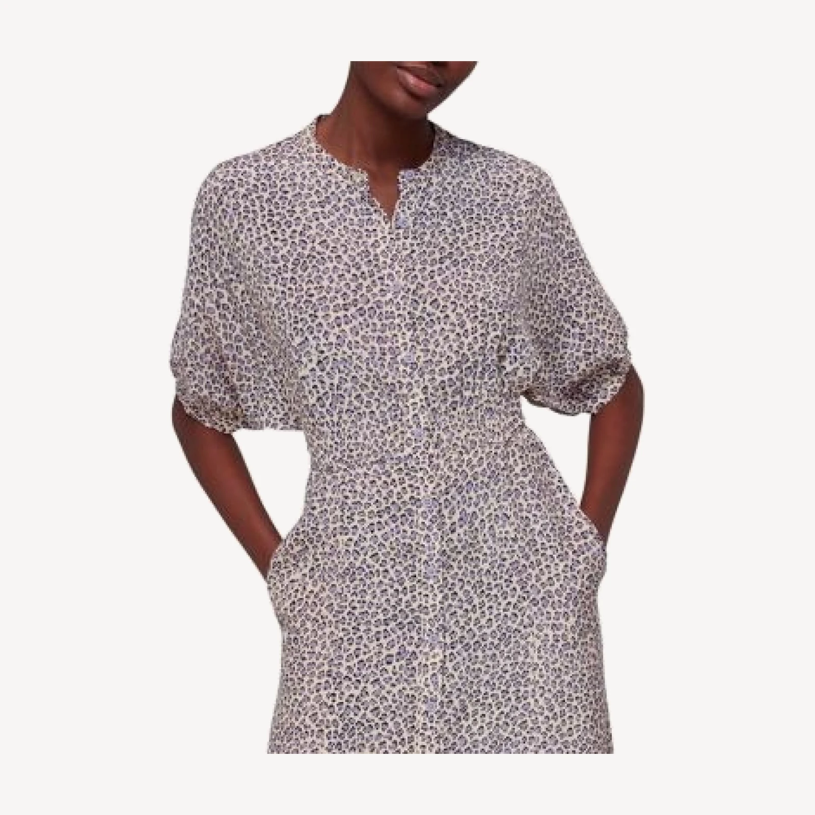 Whistles Dashed Leopard Midi Dress