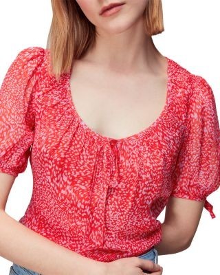 Whistles Diagonal Leopard Top