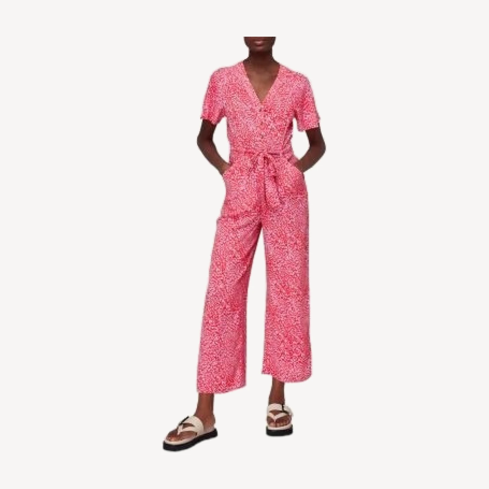 Whistles Diagonal Leopard Print Jumpsuit