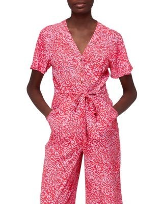 Whistles Diagonal Leopard Print Jumpsuit