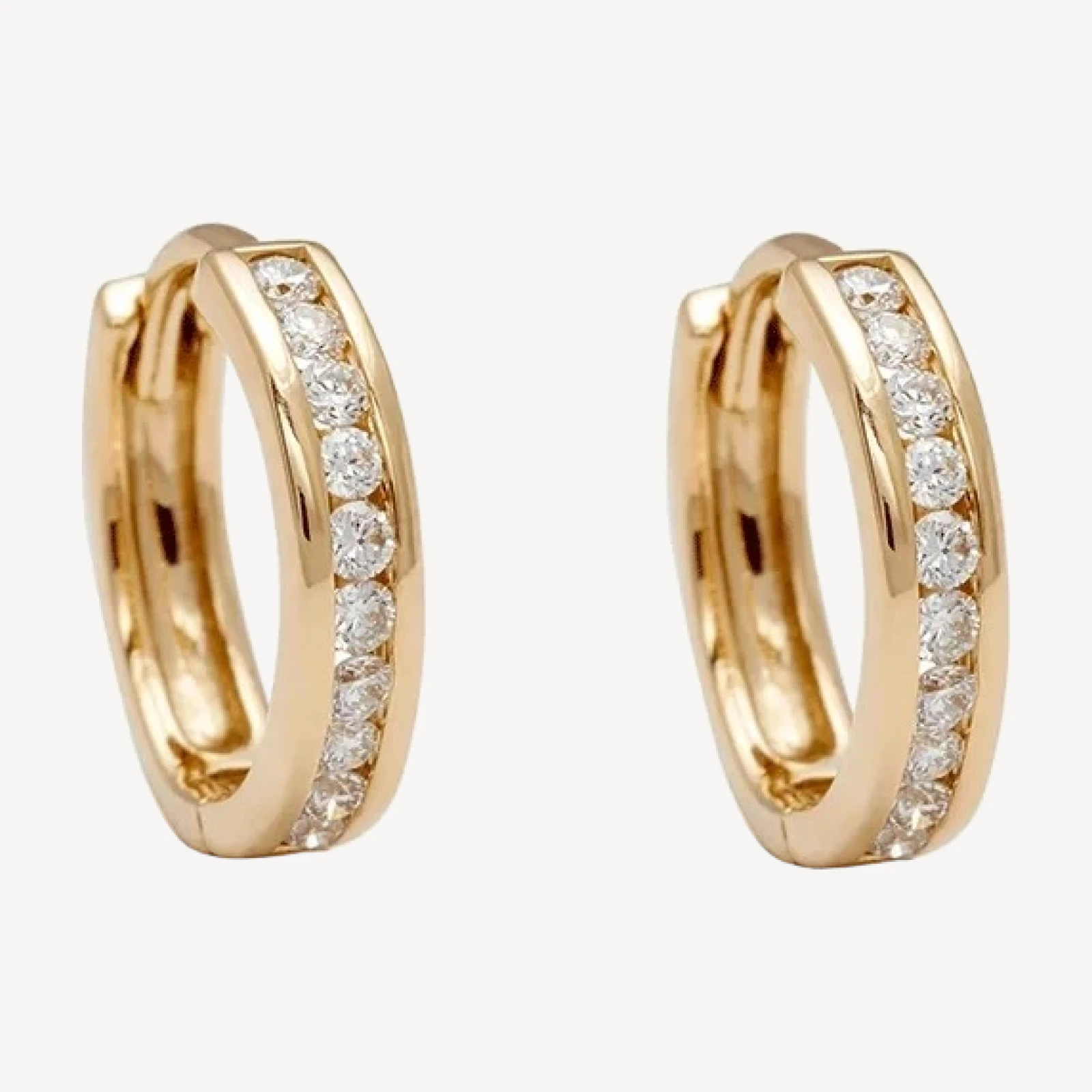 Licol Hoop (SINGLE) - 14k Gold & White Diamonds
