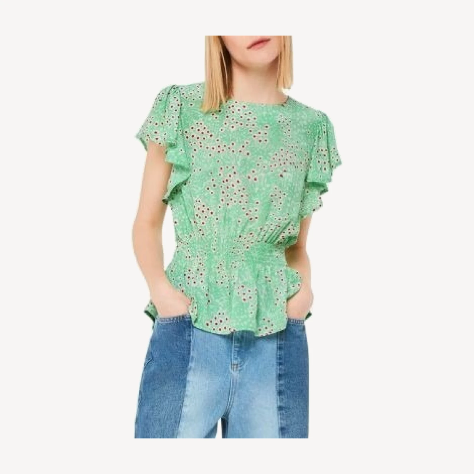 Whistles Daisy Meadow Frill Sleeve Top