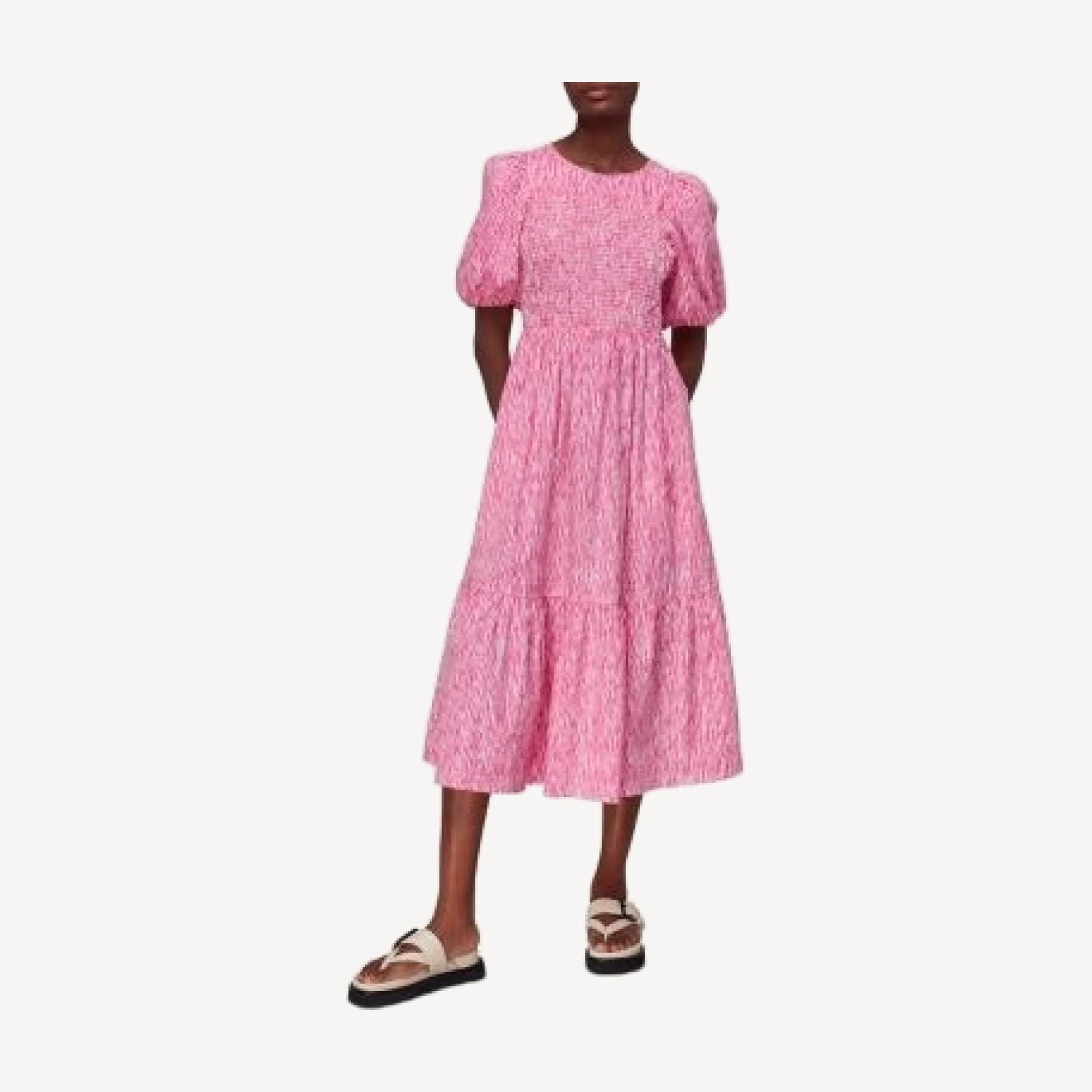 Whistles Uneven Lines Midi Dress