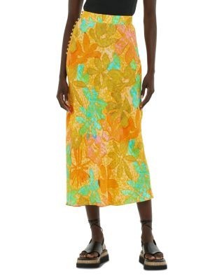Whistles Side Button Midi Skirt