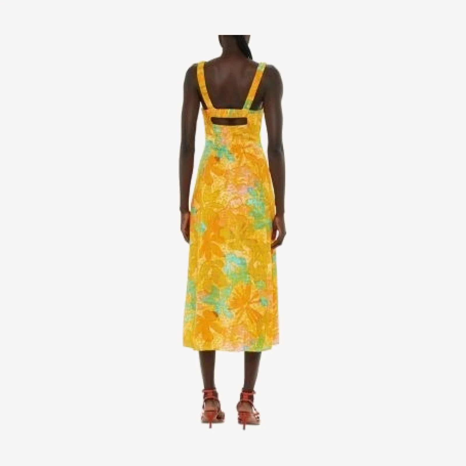 Whistles Pleated Smocked Midi Dress
