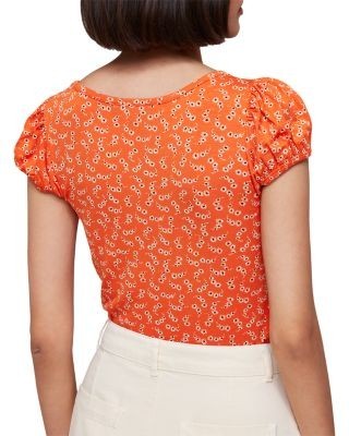 Whistles Floral Crescent Sweetheart Top