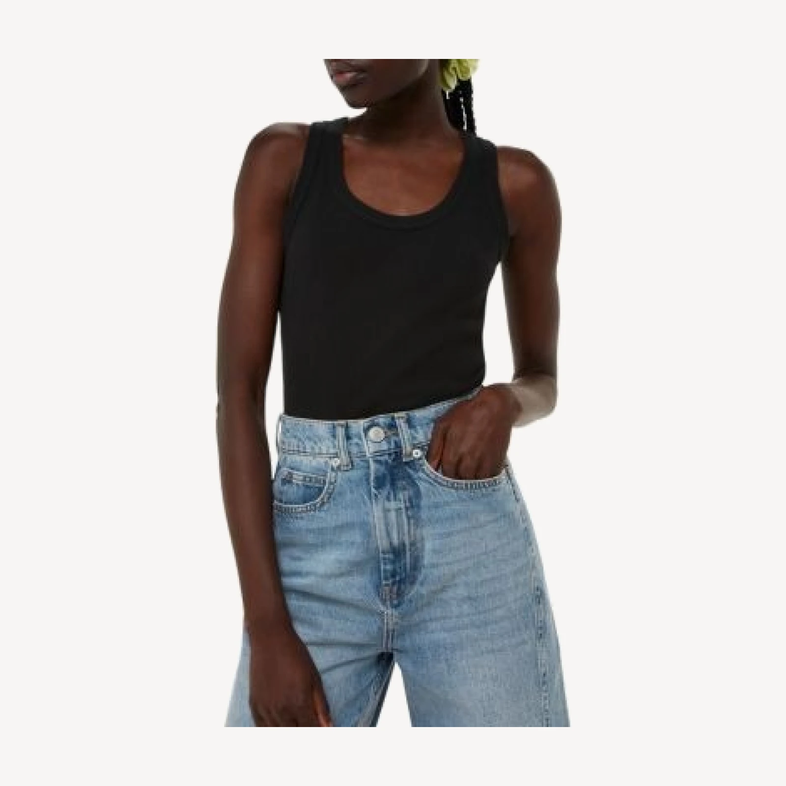 Whistles Ultimate Round Neck Ribbed Tank Top