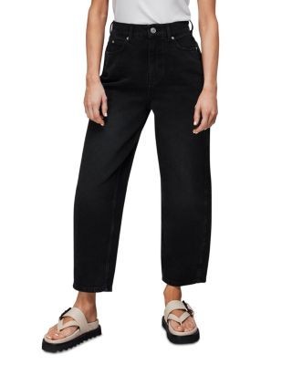 Whistles Petites Authentic High Rise Barrel Jeans in Black