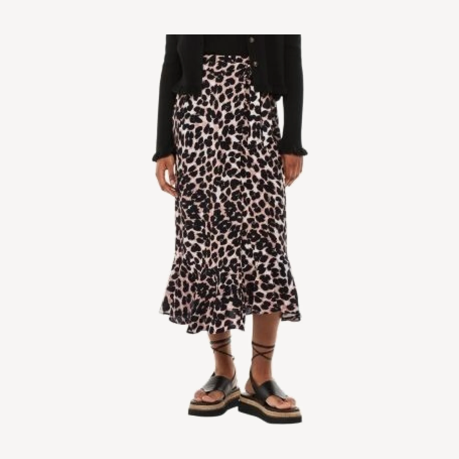 Whistles Leopard Print Wrap Skirt