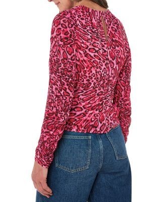 Whistles Waving Leopard Gathered Top