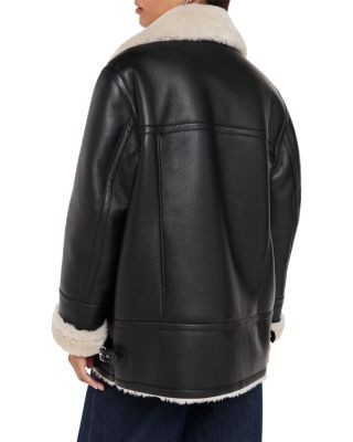 Whistles Faux Fur Aviator Coat
