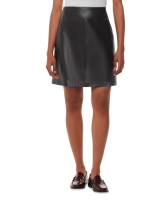 Whistles Petite Leather A Line Skirt