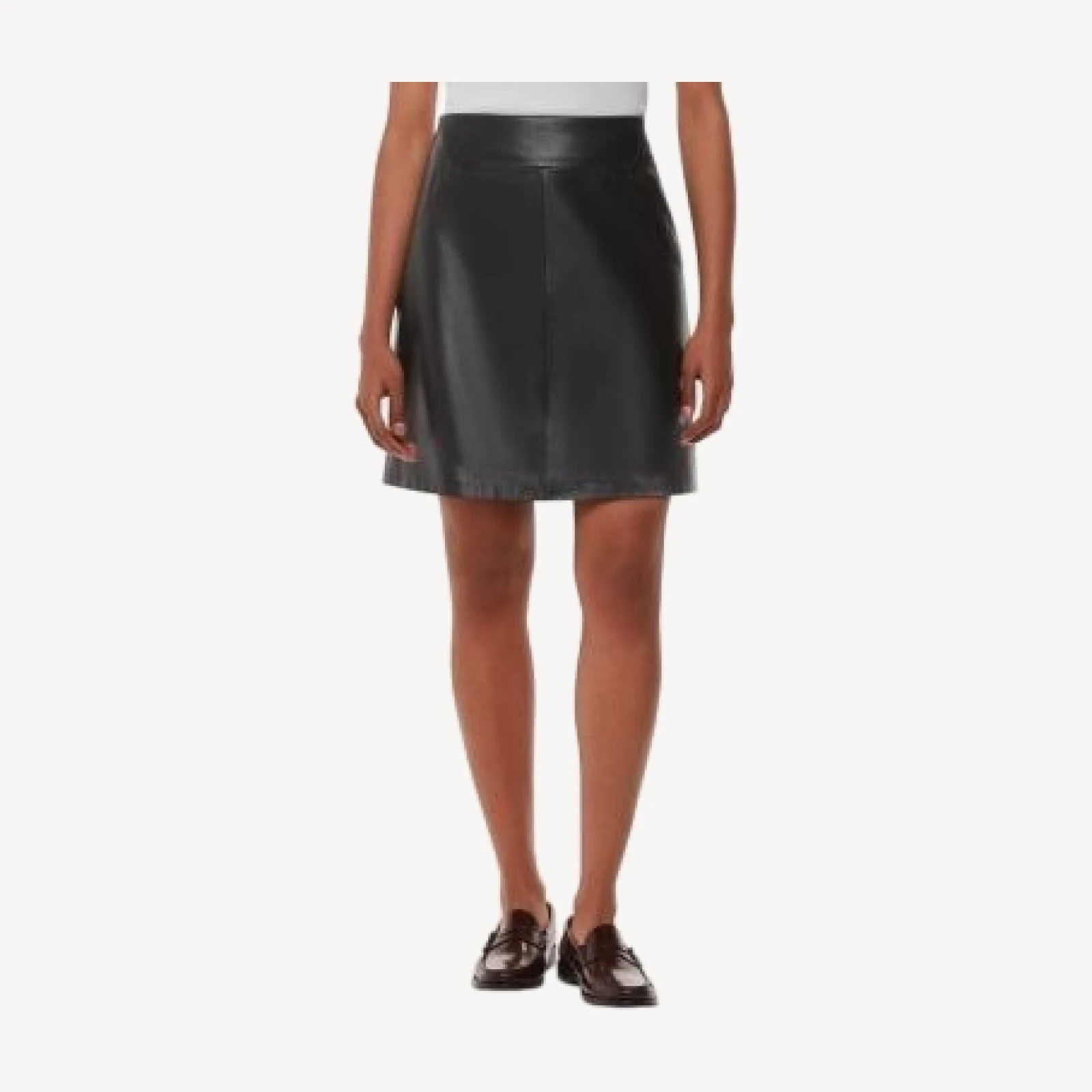Whistles Petite Leather A Line Skirt