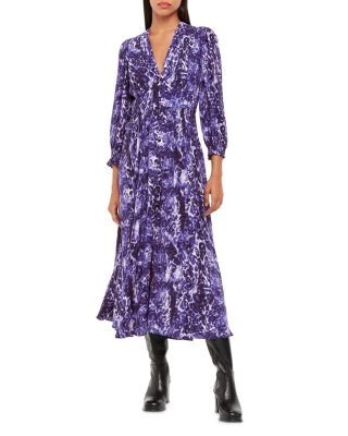 Whistles Glossy Leopard Midi Dress