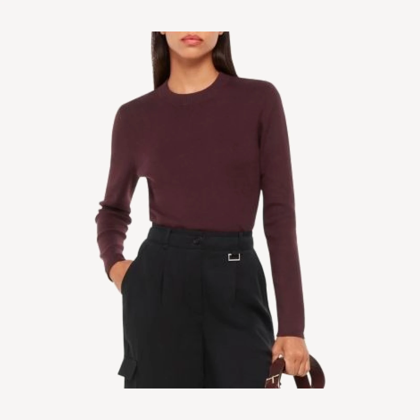 Whistles Keyhole Back Crewneck Knit Top