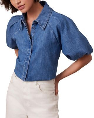 Mint Velvet Women's Denim Puff Sleeve Shirt