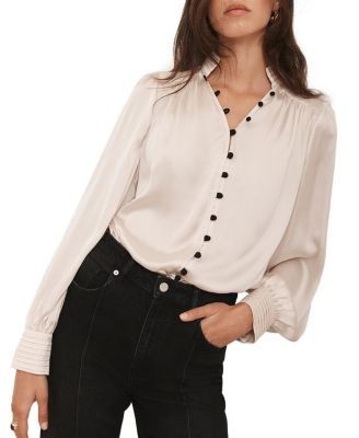 Mint Velvet Women's Contrast Satin Blouse