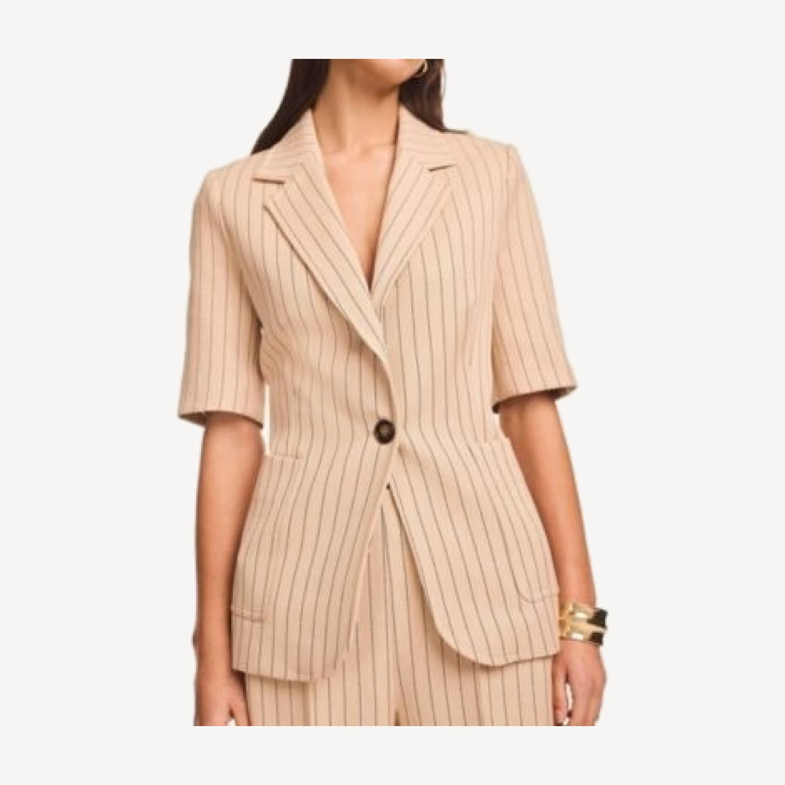 Mint Velvet Women's Pin Stripe Short Sleeve Blazer