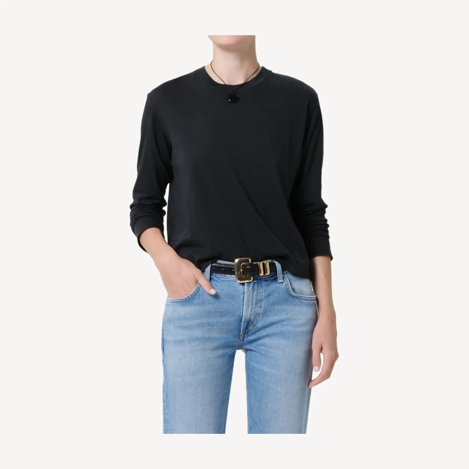 Sabine Long Sleeve in Washed Black