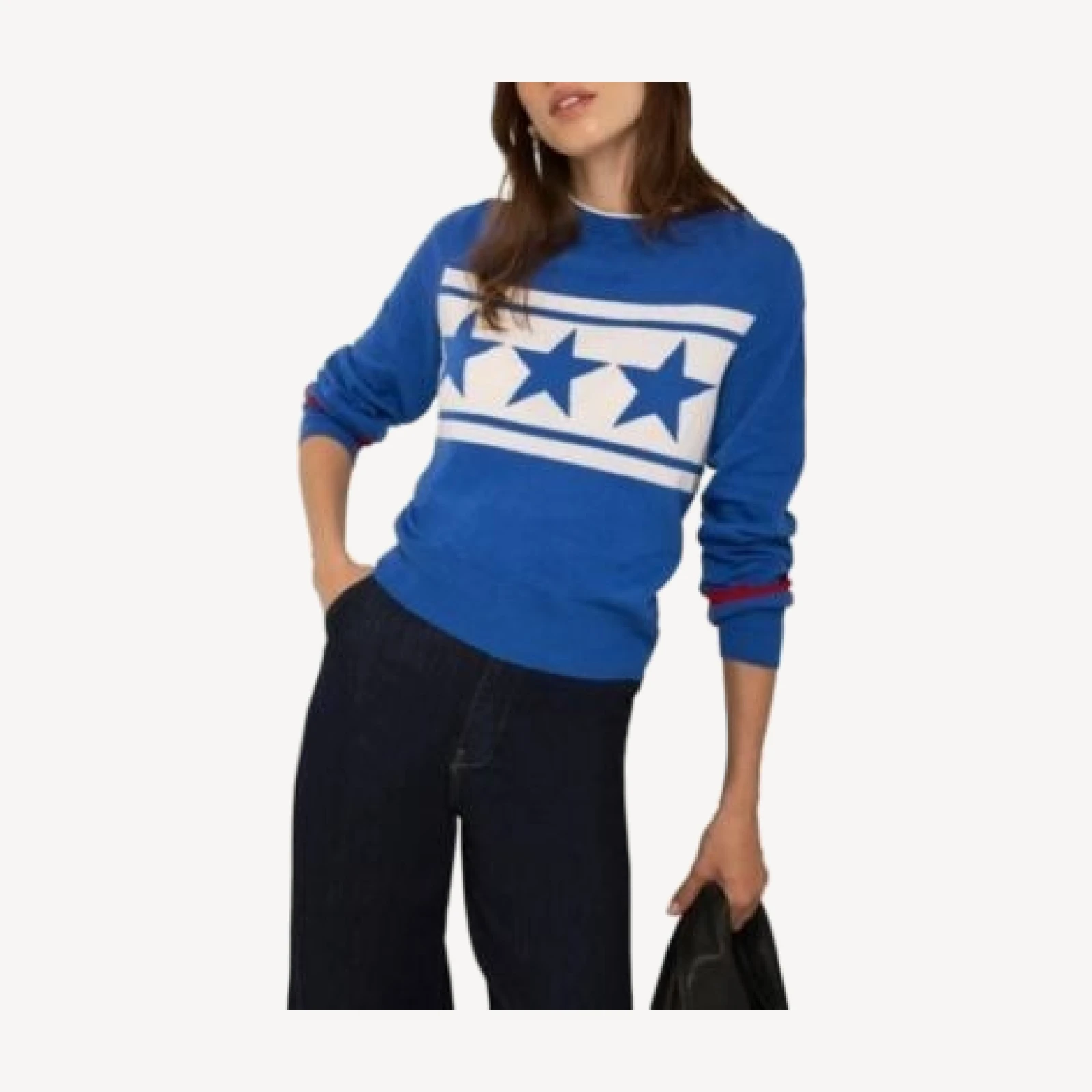 Mint Velvet Women's Cotton Blend Star Knit Sweater