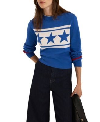 Mint Velvet Women's Cotton Blend Star Knit Sweater