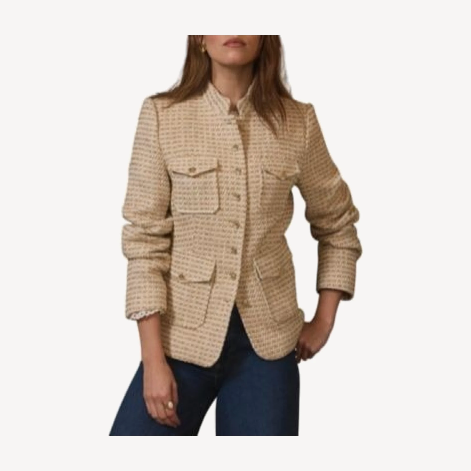 Mint Velvet Women's Boucle Pocket Detail Jacket