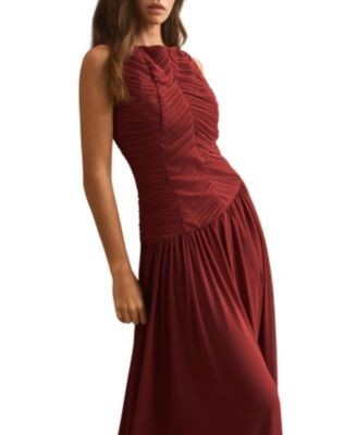 Mint Velvet Women's Ruched Detail Midi Dress