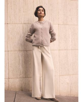 Mint Velvet Women's Crochet Side Stripe Wide Joggers