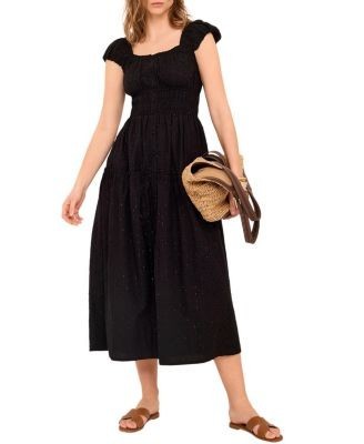 Mint Velvet Women's Cotton Blend Textured Midi Dress
