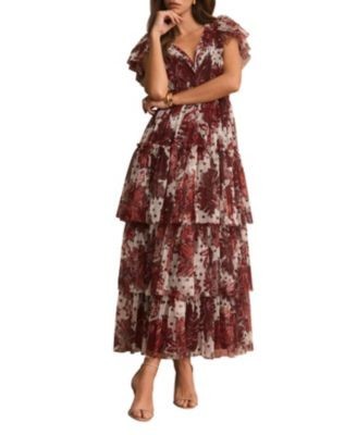 Mint Velvet Women's Floral Print Tulle Midi Dress