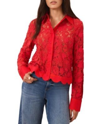 Mint Velvet Women's Lace Cropped Shirt