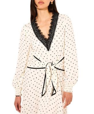 Mint Velvet Women's Polka Dot Tie Maxi Dress