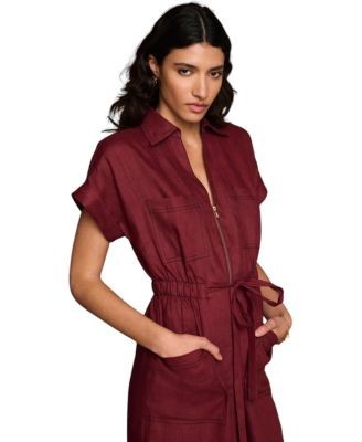 Mint Velvet Women's Linen Midi Shirt Dress