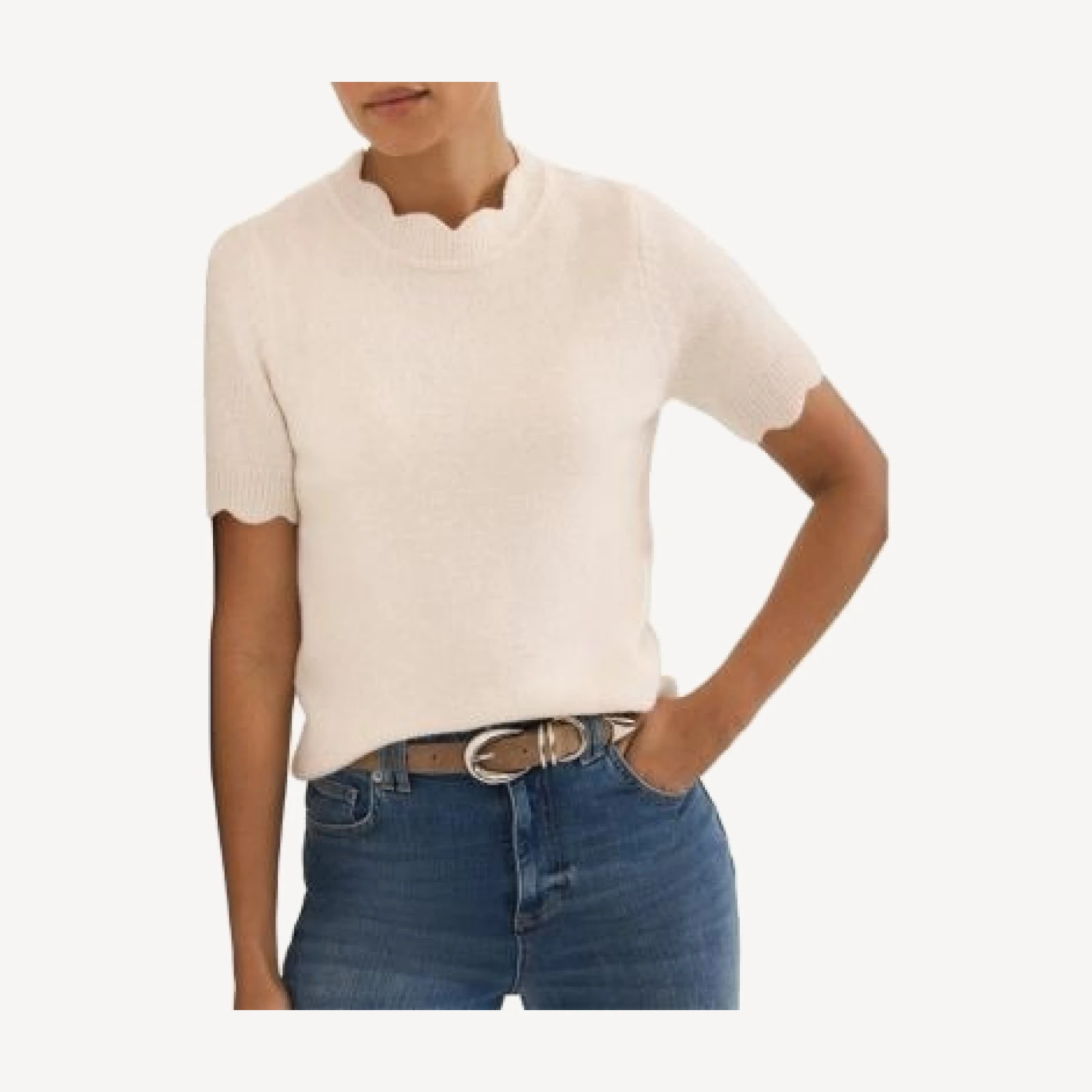 Mint Velvet Women's Scallop Knit Top