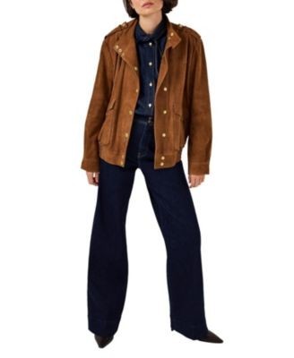 Mint Velvet Women's Suede Bomber Jacket