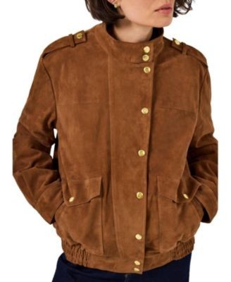 Mint Velvet Women's Suede Bomber Jacket