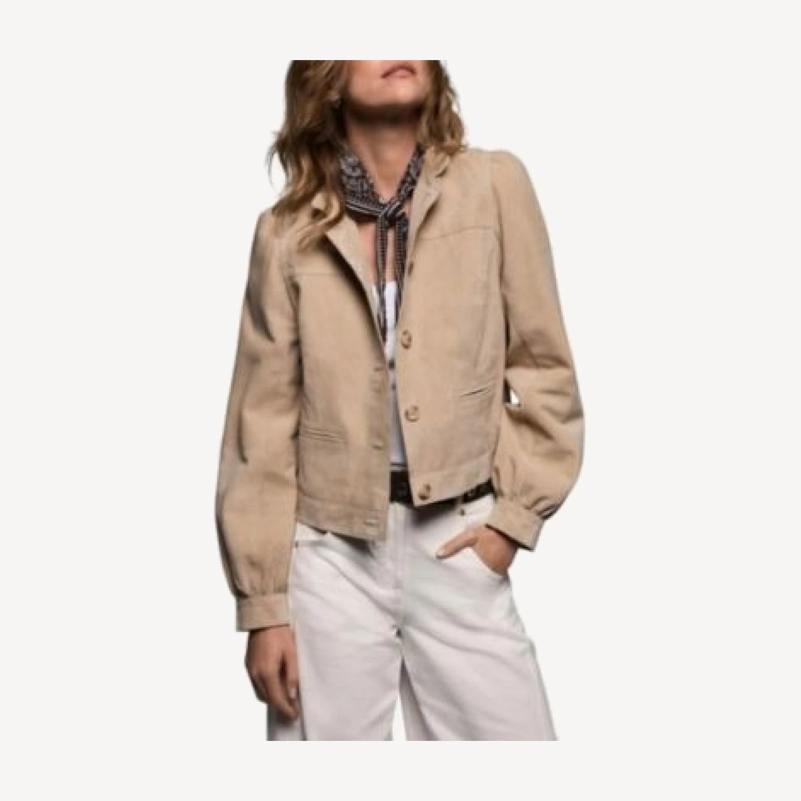 Mint Velvet Women's Suede Puff Sleeve Jacket
