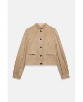 Mint Velvet Women's Suede Puff Sleeve Jacket