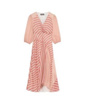 Mint Velvet Women's Striped Panelled Midi Dress