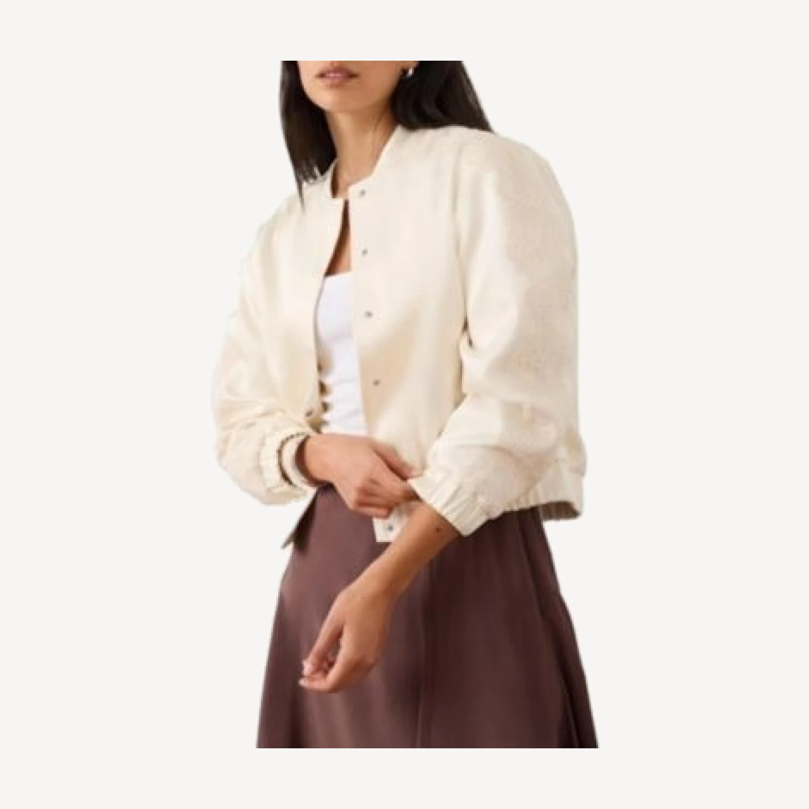 Mint Velvet Women's Satin Lace Trim Bomber Jacket