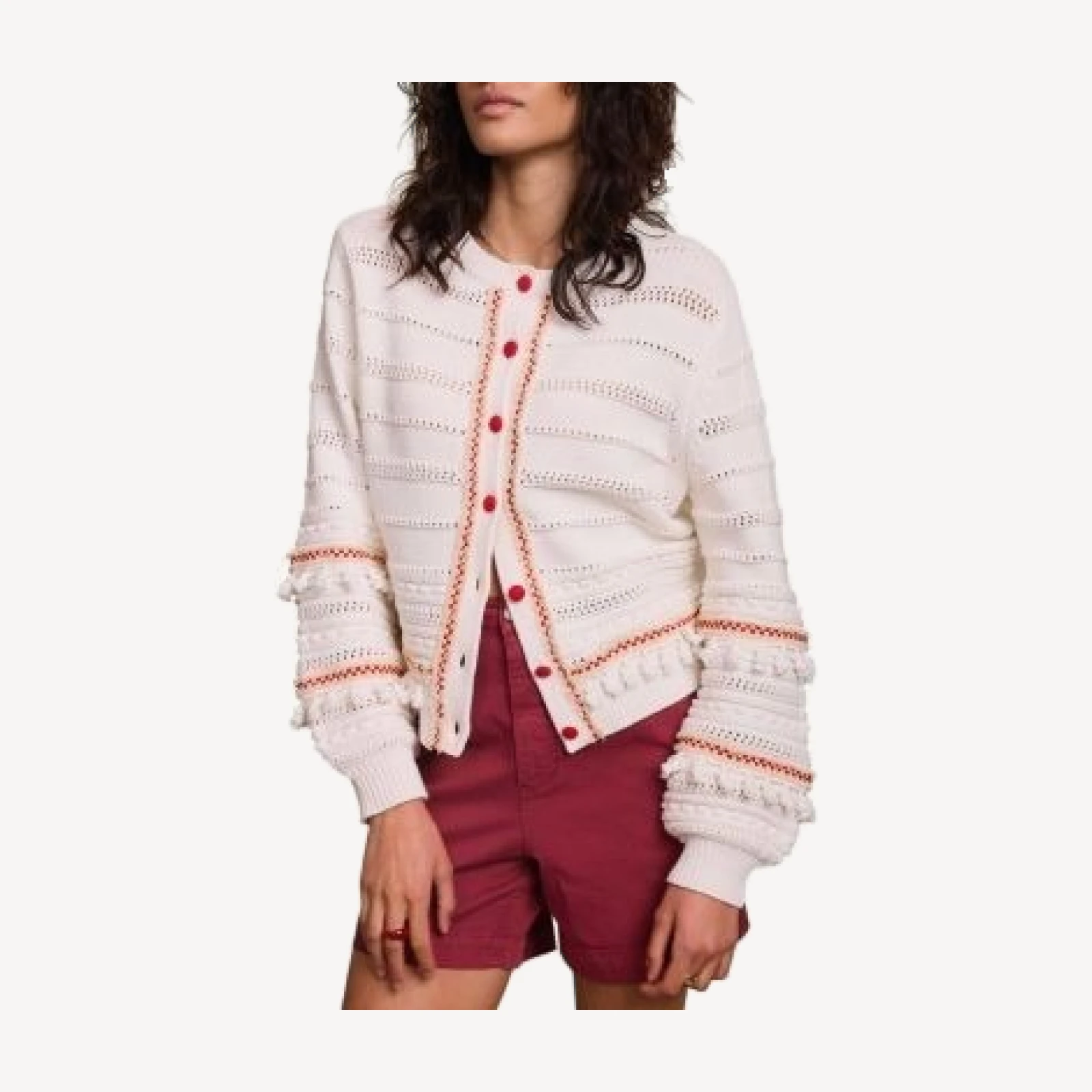 Mint Velvet Women's Cotton Blend Tassel Cardigan