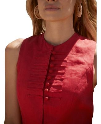 Mint Velvet Women's Linen Military Detail Top