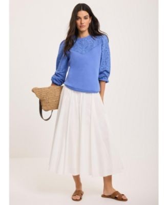 Mint Velvet Women's Cotton Blend Broderie Sweatshirt