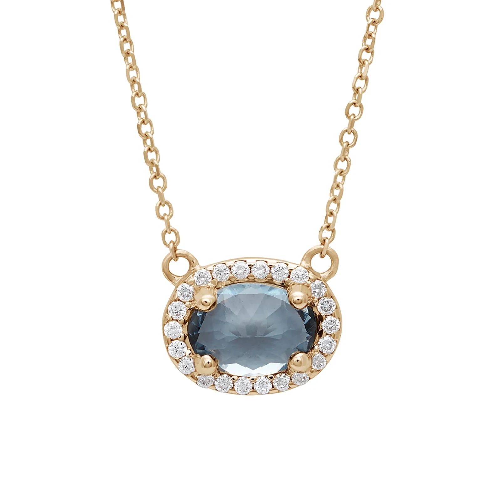 Pavé Amulet Necklace - 14k Gold, Grey Spinel & White Diamond