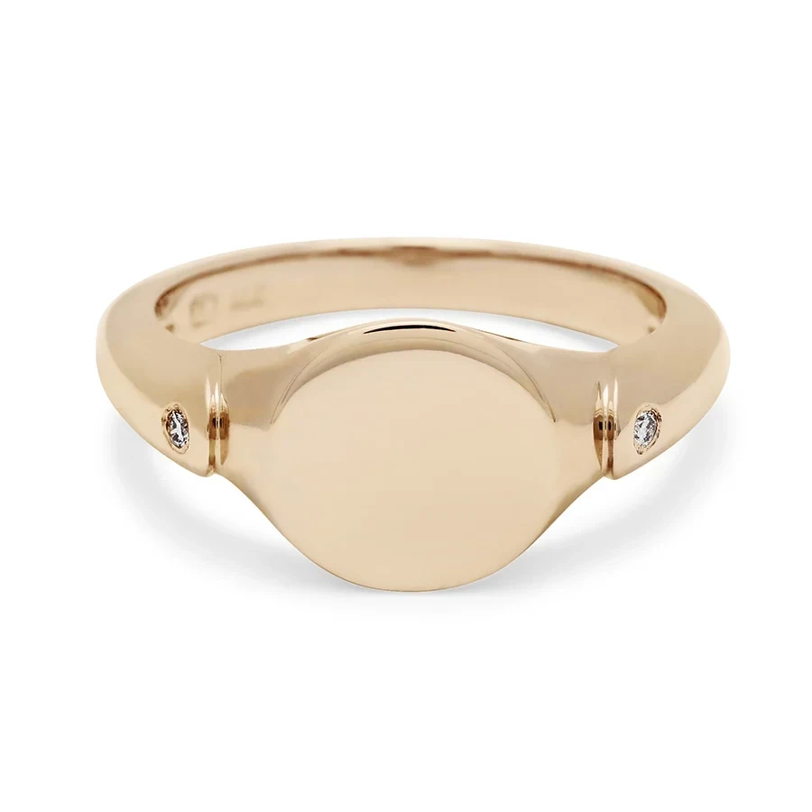 Classic Signet Ring - 14k Yellow Gold or Sterling Silver