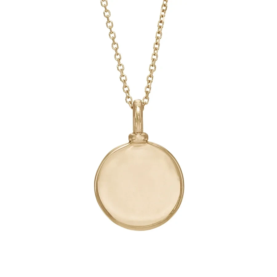 Classic Disk Charm Pendant - 14k Yellow Gold