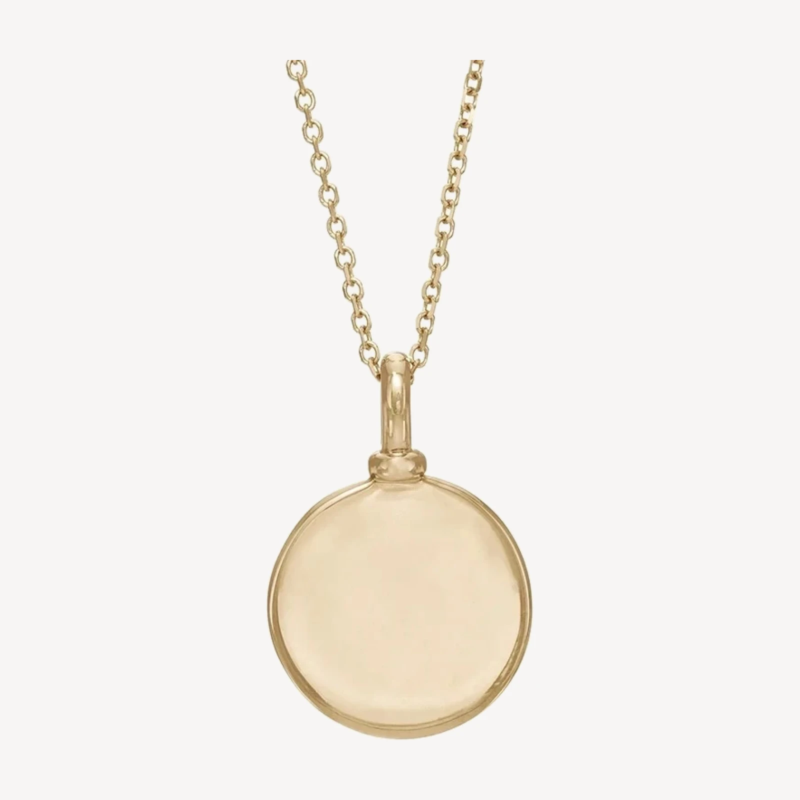 Classic Disk Charm Pendant - 14k Yellow Gold