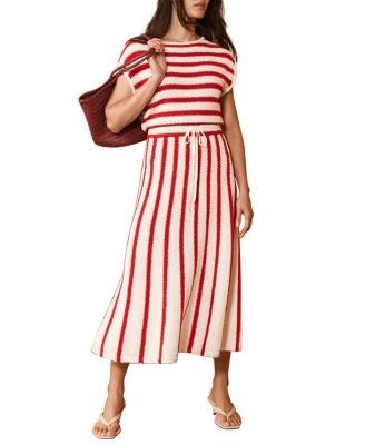 Mint Velvet Women's Striped Knit Midi Dress