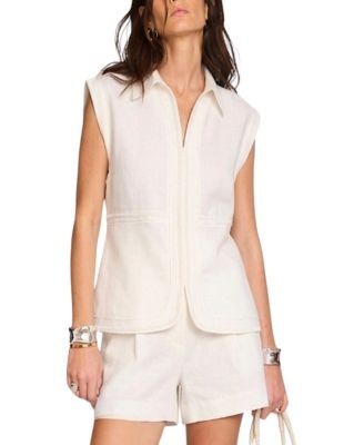 Mint Velvet Women's Linen Sleeveless Collared Shirt
