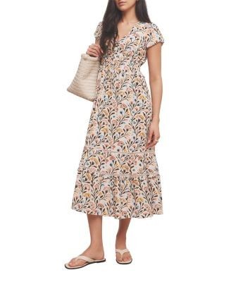 Mint Velvet Women's Floral Print V-Neck Midi Dress